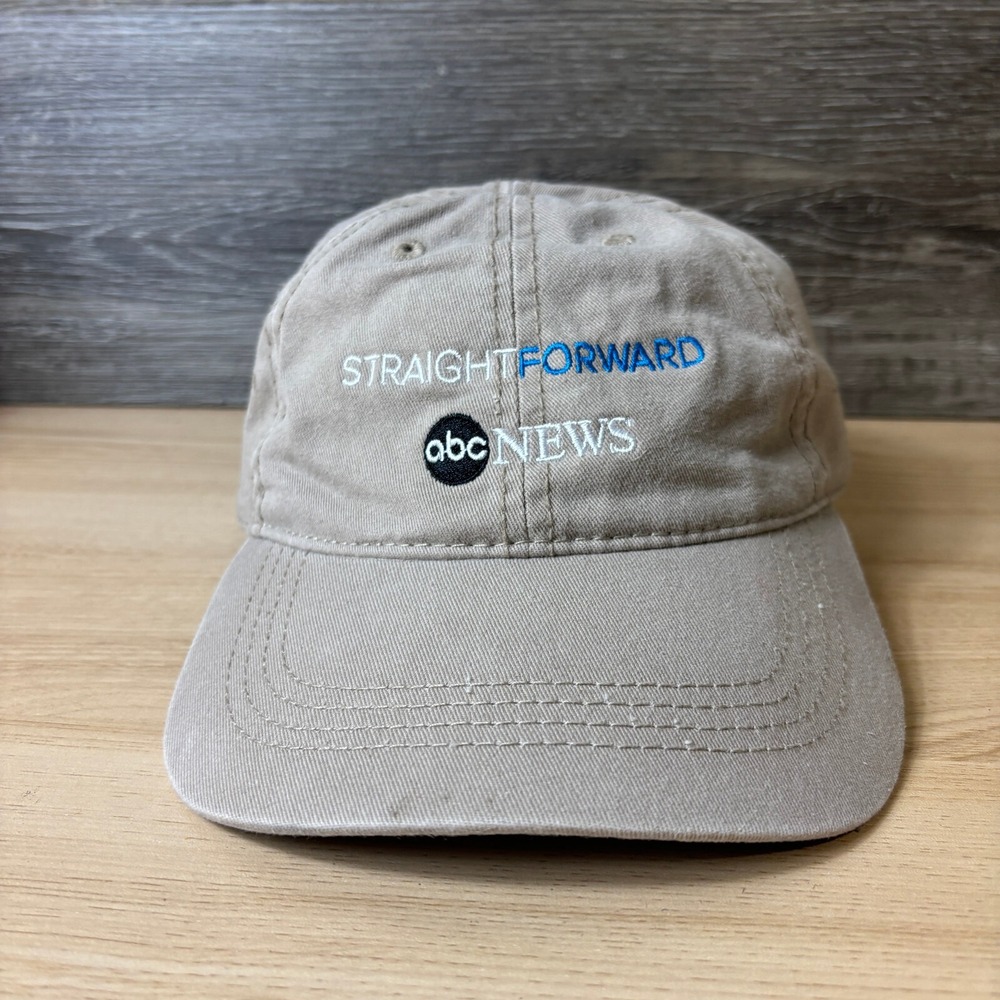 NBC Hat Cap Strap Back Brown Tan Logo Straight Forward Adjustable